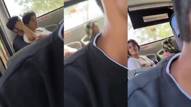 College girl full hot romance in government bus