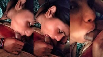 UP bahbhi sucking cock while husband was in night shift