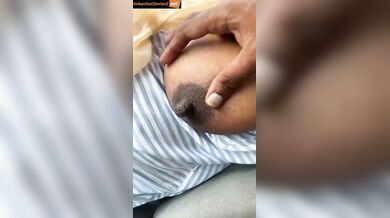 Big boobs callgirl car foreplay with boobs pressing and handjob