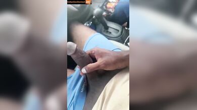 Big boobs callgirl car foreplay with boobs pressing and handjob