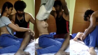 Beautiful Telugu college girl and cousin’s home video