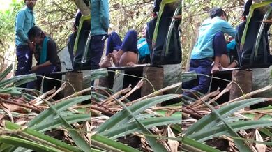 Young college girl full hot outdoor sex mms