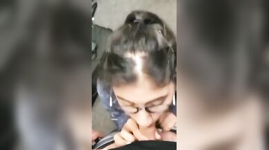 Nerdy telugu college girl sucking and cock riding clip