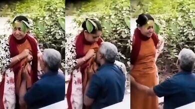 Public park budha budhi boobs sucking viral mms