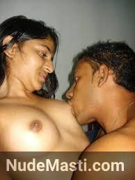 Cute Indian teen's hot tits sucked