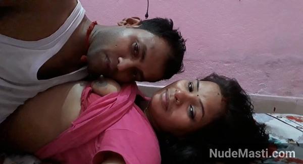 Horny devar enjoying brother's wife's boobs