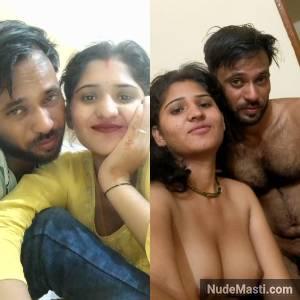 Newly married Nagpur couple kissing and nude selfies before sex